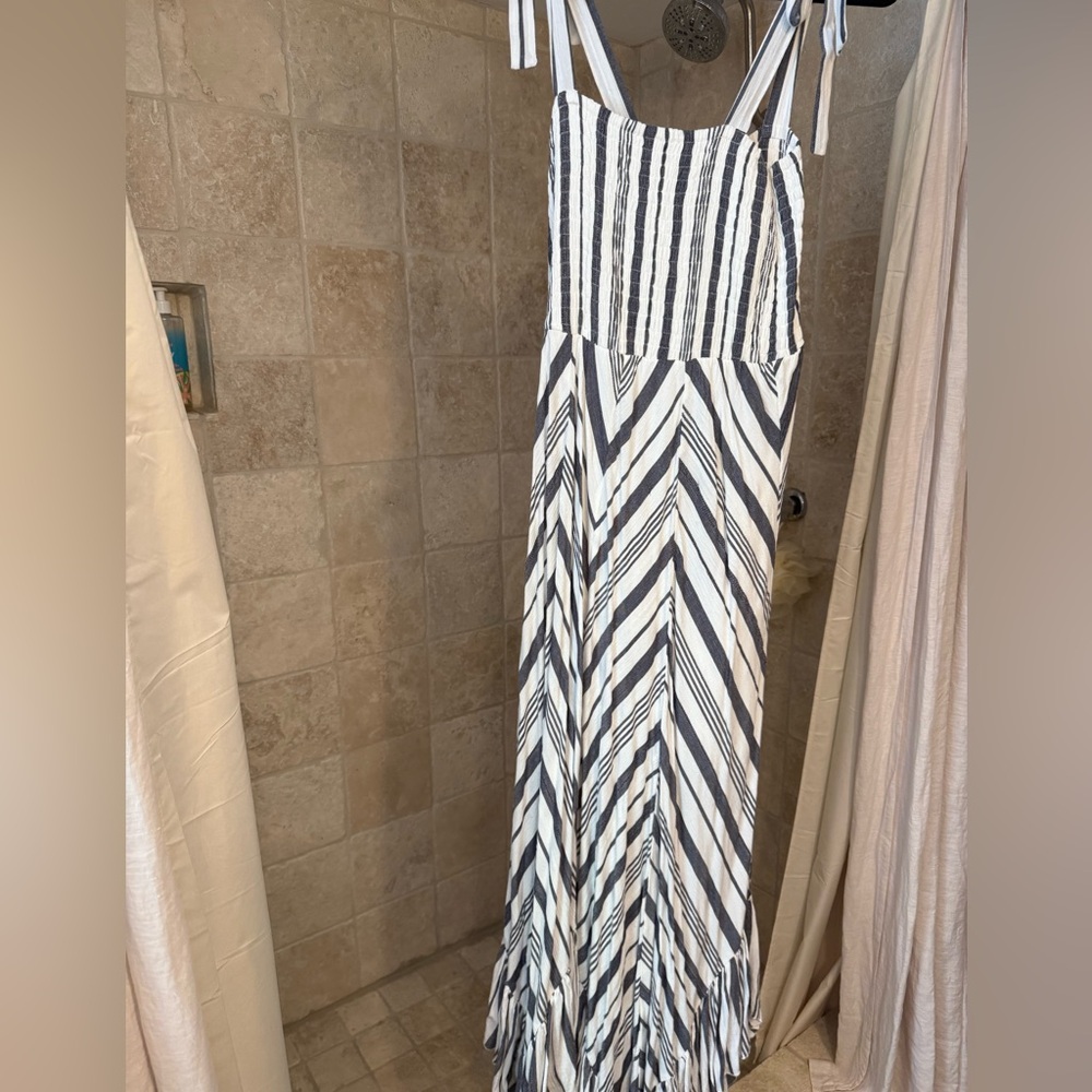 Tie shoulder smock stripe dress from VICI Collection in S